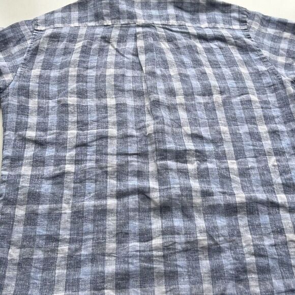 Peter Millar Linen/Poly Short Sleeve Shirt w/sleeve emblem Mens L - Picture 6 of 9